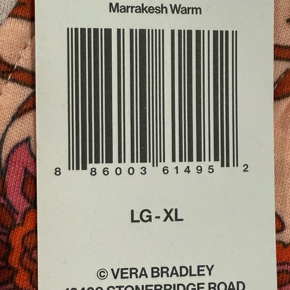 Vera Bradley Marrakesh Warm Floral Garment, New Women’s L/XL - Picture 3 of 4